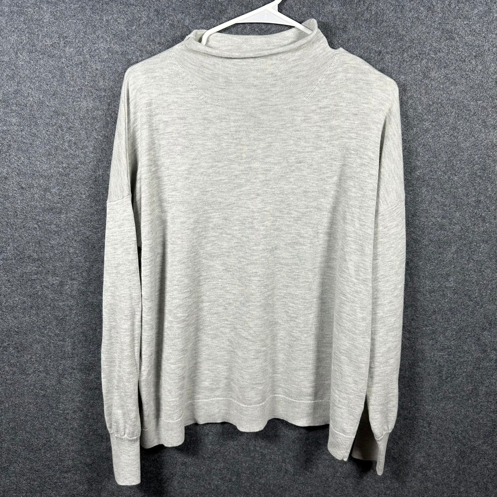 Treasure & Bond‎ Womens Mock Neck Cashmere Blend Sweater Gray Oversized Large
